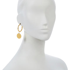 Bellezza Bronze Lira Drop Hoop Earrings,