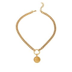 Bellezza Bronze Bold Chain Lira Necklace, 18"
