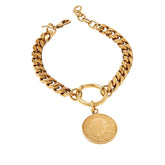 Bellezza Bronze Bold Chain Lira Bracelet, 6-3/4" to 8"