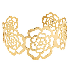 Bellezza Bronze Hammered Floral Openwork Cuff, 7-1/2"