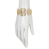 Bellezza Bronze Hammered Floral Openwork Cuff, 7-1/2"