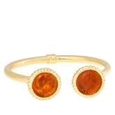 Bellezza Goldtone Bronze Italian Orange Glass Cuff Bracelet, 6-3/4"