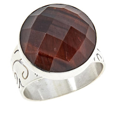Jay King Red Tiger's Eye Sterling Silver Cocktail Ring, Size 7