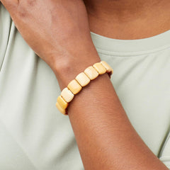 Pulsera elástica reversible de calcedonia bicolor de plata esterlina de Jay King, 16,7 cm