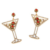 Baublebar Goldtone Multicolor crystal Martini Drop Earrings, 1-1/4"