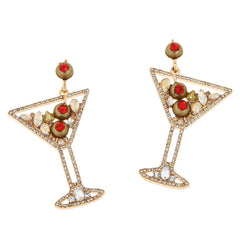 Baublebar Goldtone Multicolor crystal Martini Drop Earrings, 1-1/4"