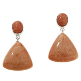 Jay King Sterling Silver Madagascar Peach Stone Earrings