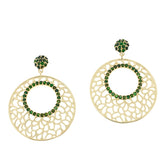 Rarities Sterling Silver Goldclad Green Tourmaline Doorknocker Earrings