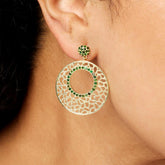 Rarities Sterling Silver Goldclad Green Tourmaline Doorknocker Earrings