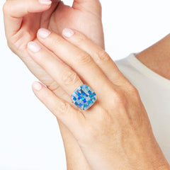 Jay King Sterling Silver Micro Opal Inlay Ring, Size 6