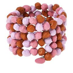 HSN Floreia Seed Coil Pink Bead Bracelet