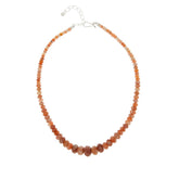 Jay King Sterling Silver Red Sunstone Beaded Graduated Necklace, 18"