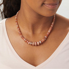 Jay King Sterling Silver Red Sunstone Beaded Graduated Necklace, 18"