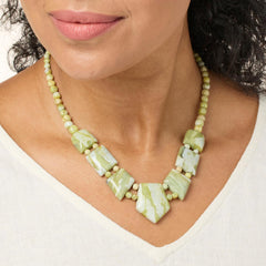 Jay King Sterling Silver South African Olive Calcite Necklace, 18"