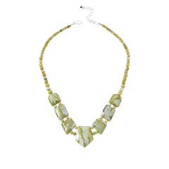 Jay King Sterling Silver South African Olive Calcite Necklace, 18"