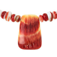 Jay King Sterling Silver Red Spiny Oyster Station Necklace, 18"