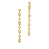 Doris Panos Sterling Silver Goldclad Daphne CZ Linear Earrings