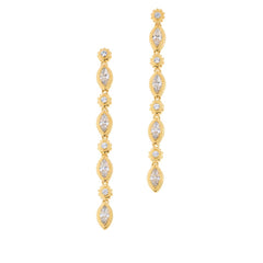 Doris Panos Sterling Silver Goldclad Daphne CZ Linear Earrings