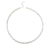 Colleen Lopez Sterling Silver Opal Tennis Necklace, 18" + 2"