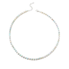 Colleen Lopez Sterling Silver Opal Tennis Necklace, 18" + 2"