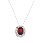 Colleen Lopez Sterling Silver Hessonite Garnet & White Zircon Pendant Necklace, 18"