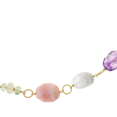 Rarities Sterling Silver Goldclad Multi-gemstone Station Necklace, 34"