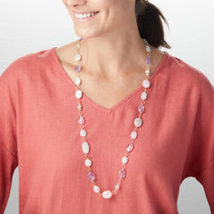 Rarities Sterling Silver Goldclad Multi-gemstone Station Necklace, 34"