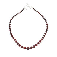 Amber Extraordinaire Sterling Silver Graduated Bead Necklace, 20"