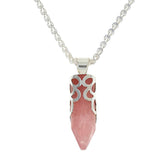 Jay King Sterling Silver Rose Quartz Pendulum Chain Necklace,