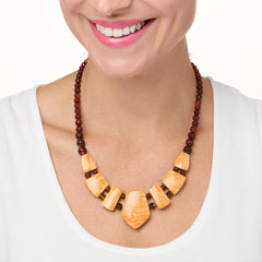 Jay king Sterling Silver Amber & Orange Spiny Reversible Necklace, 18"