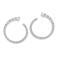Absolute Sterling Silver Front-Facing Hoop Earrings, 1-1/8"