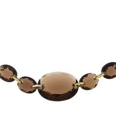 Collar de cuarzo ahumado chapado en oro de 16" con estación de Rarities (plata de ley) (HSN $278)