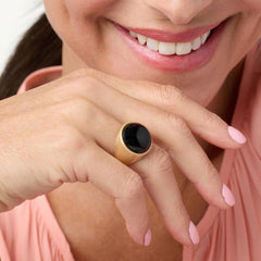 Marla Wynne Goldtone Cabochon Ring, Size 5