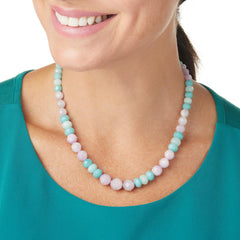 Jay King Sterling Silver Kunzite & Quartzite Beaded Necklace, 18"