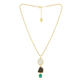 Connie Craig Carroll Goldtone Multi-gemstone  Pendant Necklace, 18"+2"