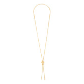 Bellezza Bronze Adjustable Box-Link Lariat Cross Necklace