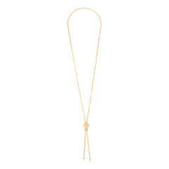 Bellezza Bronze Adjustable Box-Link Lariat Cross Necklace