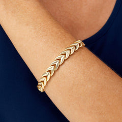 Bellezza Bronze Herringbone Linked Line Bracelet, 7-1/4"