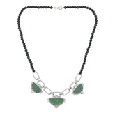 Jade of Yesteryear Jade Bead and Link Statement Necklace, 18"