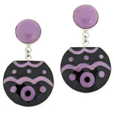 Jay King Sterling Silver Midnight Chalcedony & Purple Phosphosiderite Drop Earrings,