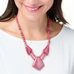 Jay King Sterling Silver Baroque Rose Rhodonite Necklace, 18"