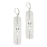 Herkimer Mines Sterling Silver Byzantine Drop Earrings, 2"