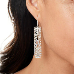 Herkimer Mines Sterling Silver Byzantine Drop Earrings, 2"
