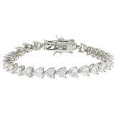 Pulsera de plata de ley con circonitas cúbicas de 5 mm y línea de piedras, 19 cm