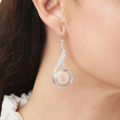 Jay King Sterling Silver Bluefer Shell Drop Earrings, 1"