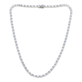 Absolute Sterling Silver Emerald-Cut Line Necklace, 18"