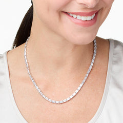 Absolute Sterling Silver Emerald-Cut Line Necklace, 18"