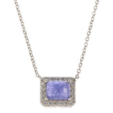 Colleen Lopez Sterling Silver Cushion Tanzanite Necklace, 18"