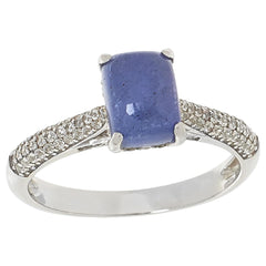 Collee Lopez Sterling Silver Cushion Tanzanite Ring, Size 9