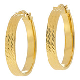 Bellezza Bronze Round Textured Hoop Earrings 11/4"